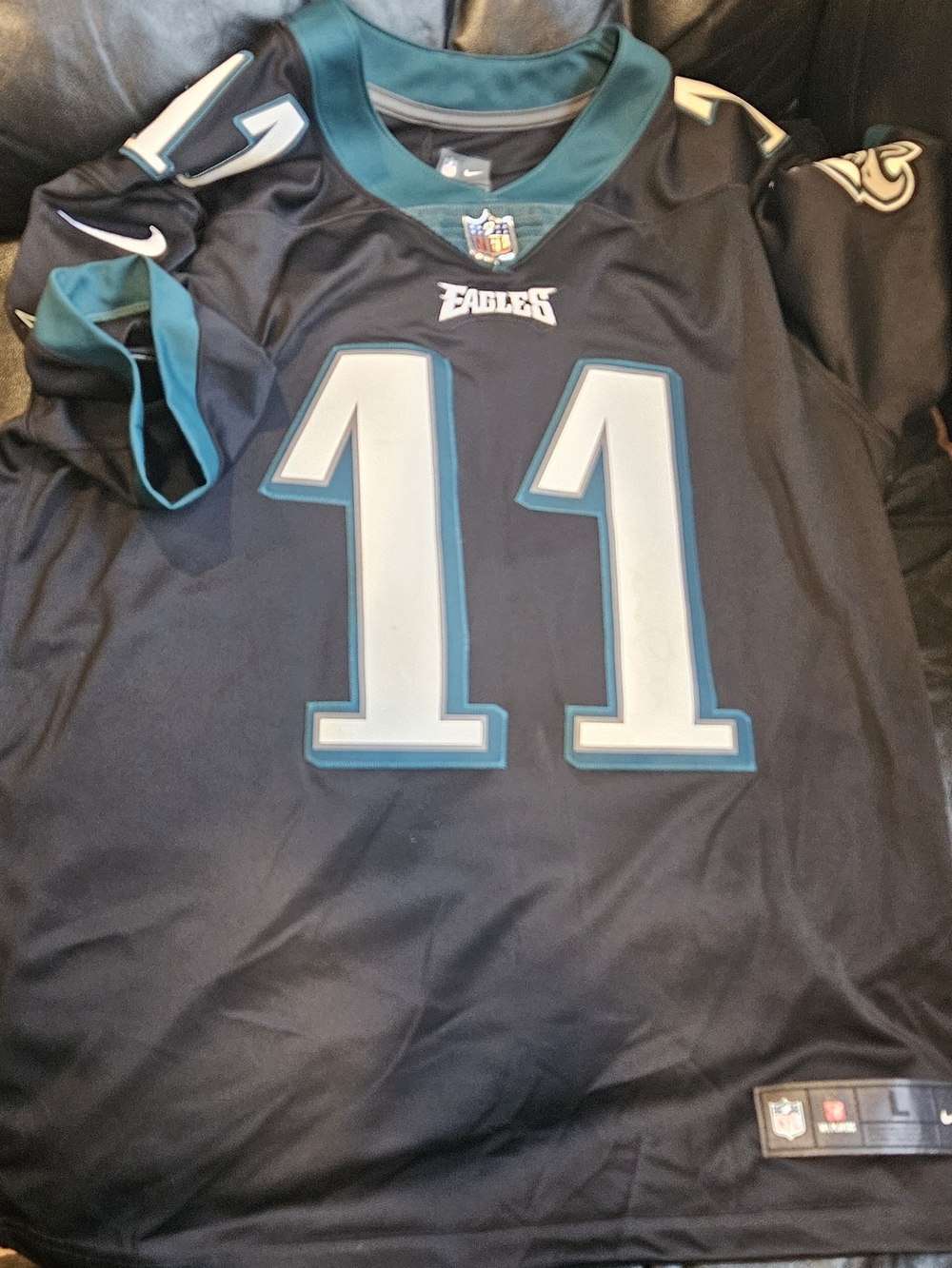 Nike Black and Teal Philadelphia Eagles #11 Jersey